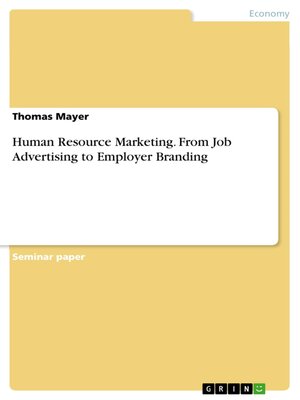 cover image of Human Resource Marketing. From Job Advertising to Employer Branding